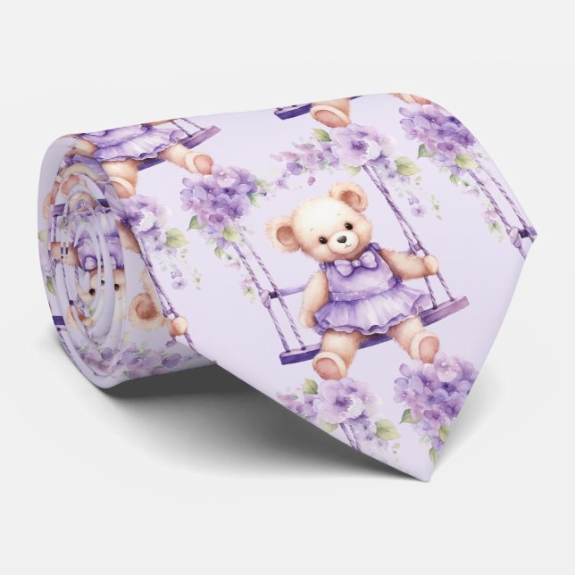 Corbata Lilac Purple Teddy Bear (Enrollado)