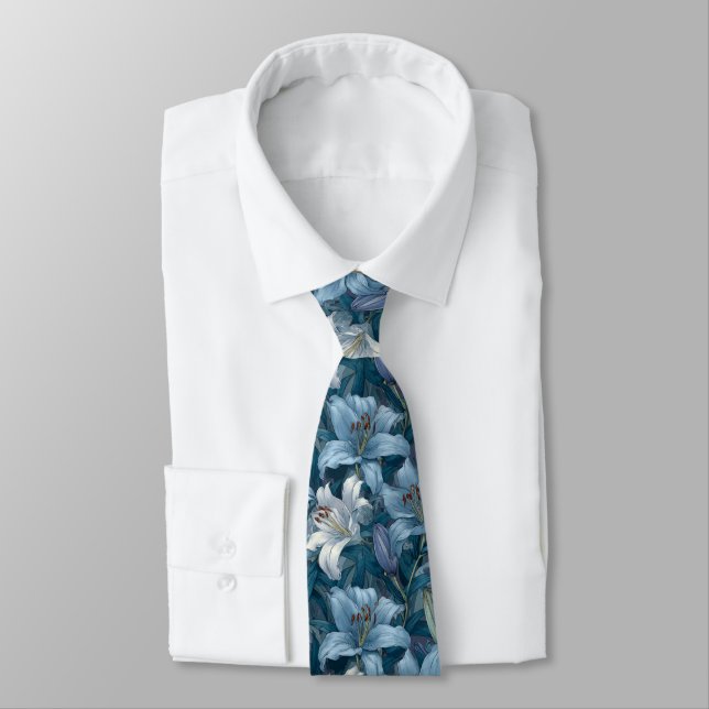 Corbata Lilios Flor Elegante Para Él (Atado)