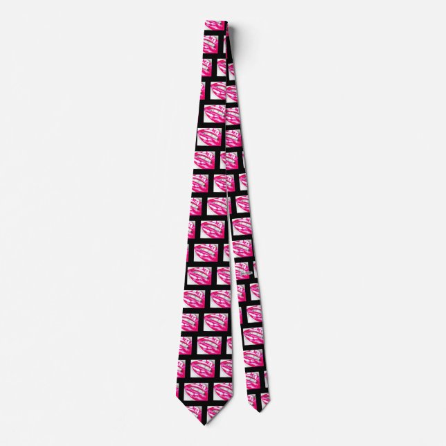 Corbata Lilos calientes rosados/negros (Anverso)