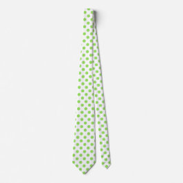 Corbata Lime and white polka dots