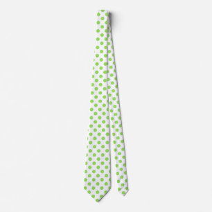 Corbata Lime and white polka dots