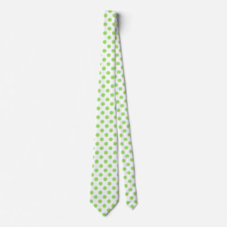 Corbata Lime and white polka dots