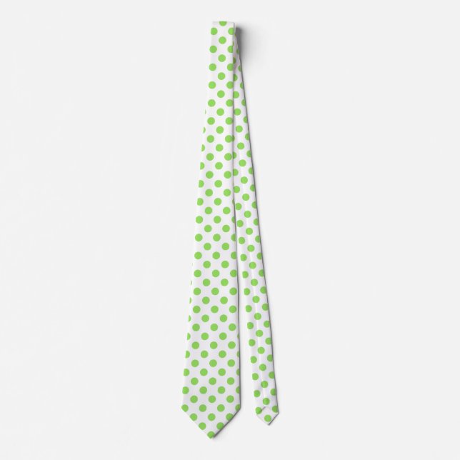 Corbata Lime and white polka dots (Anverso)