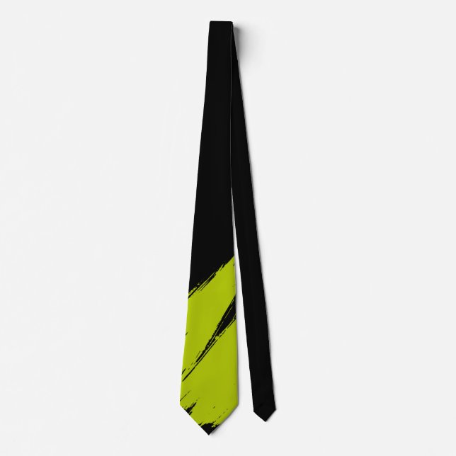 Corbata Lime Brush fondo negro moderno (Anverso)