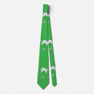 Corbata Lime Floral Blanca Lime Verde Tapón Tropical De Cu