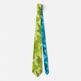 Corbata Lime Green Blue Combo CAMO Modern Neck Tie