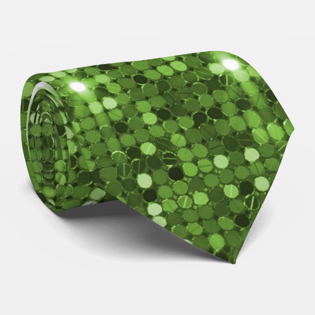 Corbata Lime Green Purpurina Sparkle Disco Sequin Neck Tie (Enrollado)