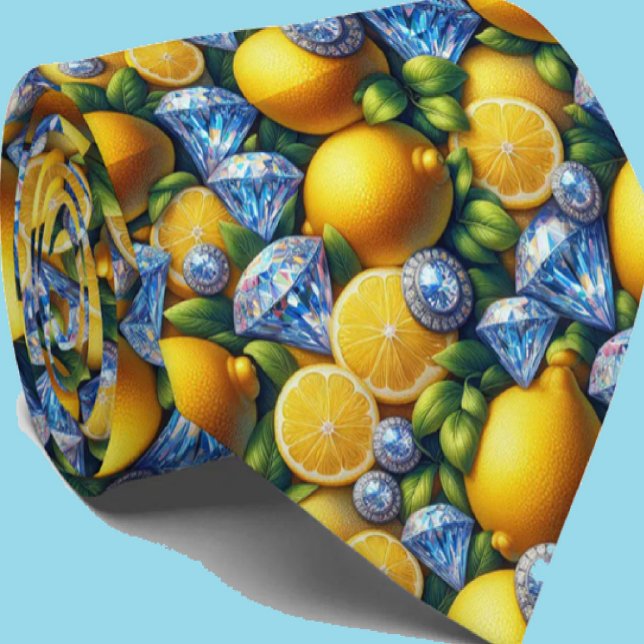Corbata Limon Amalfi Diamantes Falsos Seda Falsa (Subido por el creador)