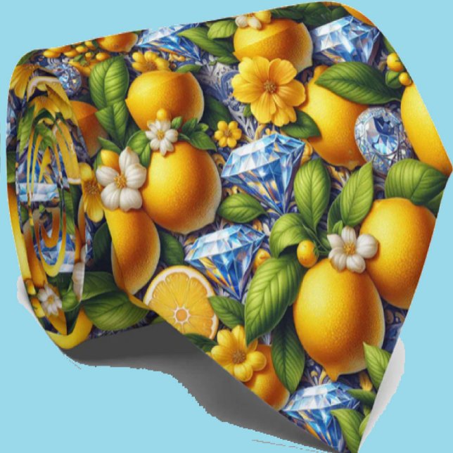 Corbata Limón Amalfi Mediterráneo Falso Diamantes Falsa Se (Subido por el creador)