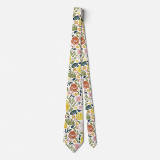Corbata Limón y floral botánico