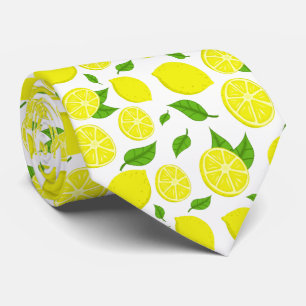Corbata Limones y hojas verdes sobre fondo personalizado