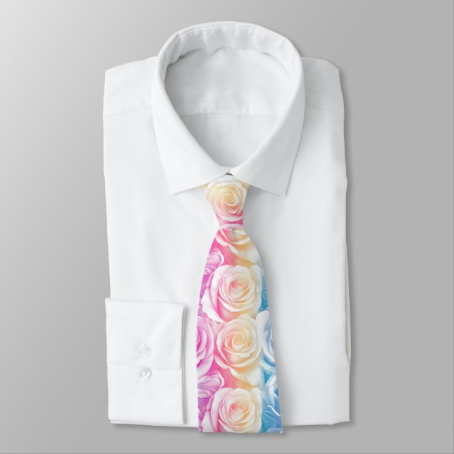 Corbata Linda Rosa Floral Para Él (Atado)