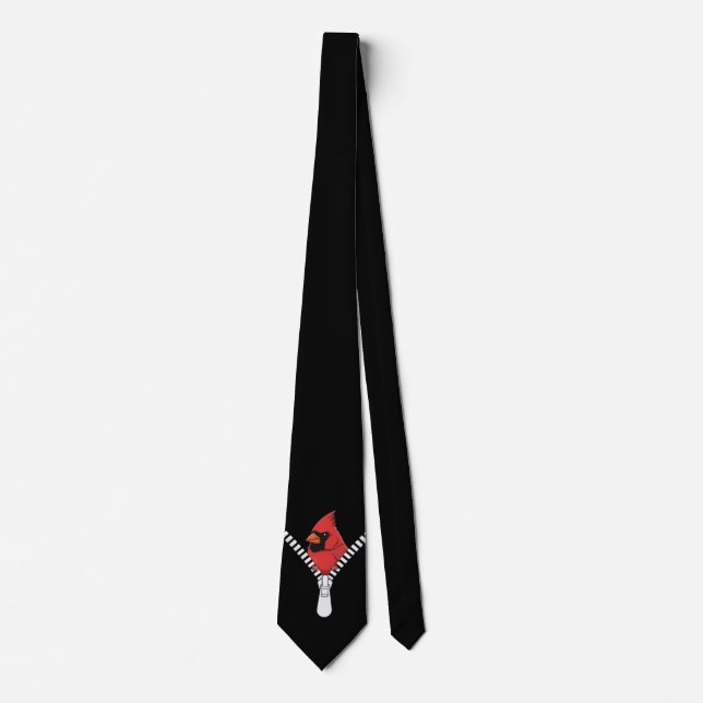 Corbata Lindo cardenal rojo atisbando (Anverso)