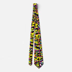 Corbata Lindo floral abstracto colorido