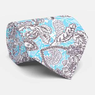 Corbata Lindo floral clásico gris azul