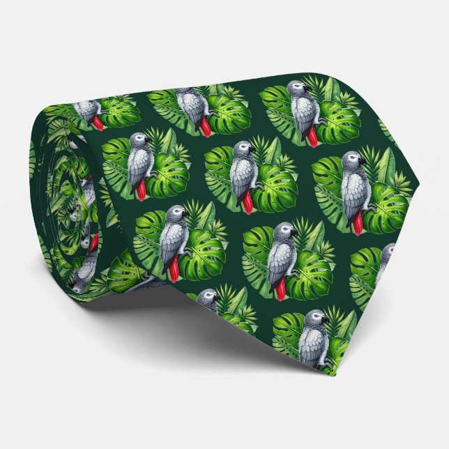 Corbata Lindo loro tropical con baldosas (Enrollado)