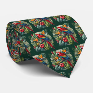 Corbata Lindo loro tropical con baldosas