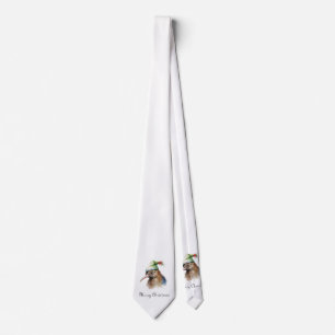 Corbata Lindo pájaro Kiwi con sombrero de duende de Navida