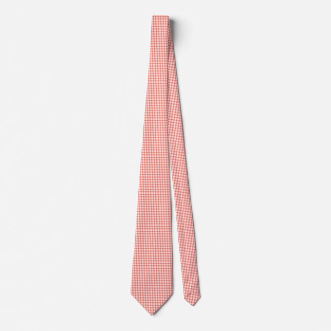 Corbata Lindo patrón de cuadros gingham rojo retro (Anverso)