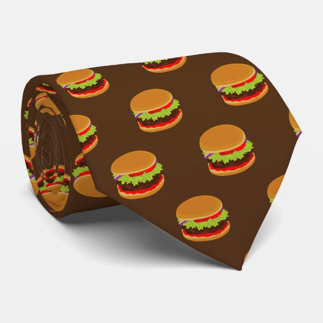 Corbata lindo patrón de hamburguesa de azulejos (Enrollado)