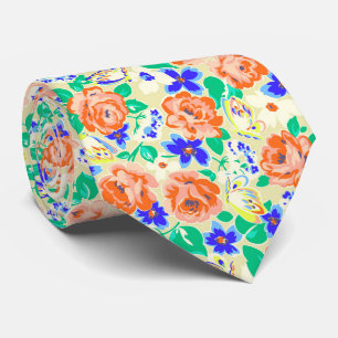 Corbata Lindos mariposas coloridas patrones de rosas
