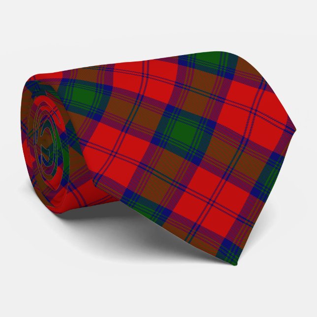 Corbata Lindsay tartan green platillo rojo (Enrollado)