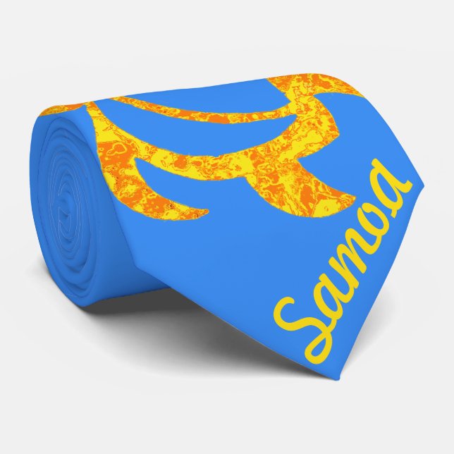 Corbata LineA Honu abstracto amarillo (Enrollado)
