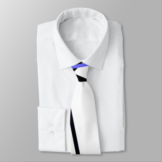Corbata Línea moderna Geometría genial Blanco Negro Azul m (Atado)