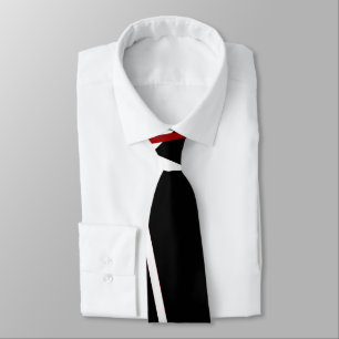 Corbata Línea Urbana de Geometría Moderna Negro Blanco Roj
