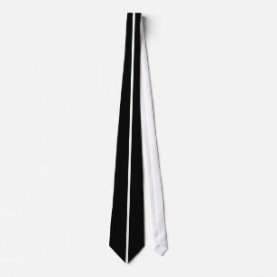 Corbata Línea vertical fina centrada blanco en negro