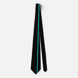 Corbata Línea vertical fina de la turquesa brillante en