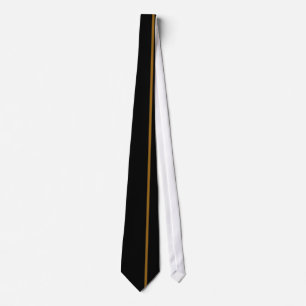 Corbata Línea vertical fina de oro de Brown en negro