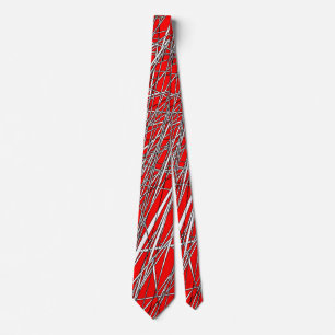 Corbata Líneas abstractas - 03 - Rojo #FF0000