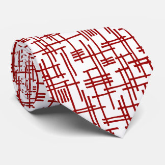 Corbata Líneas abstractas 120923 - Rojo de rubí