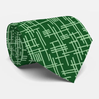 Corbata Líneas abstractas 120923 - Verde oscuro sobre la p