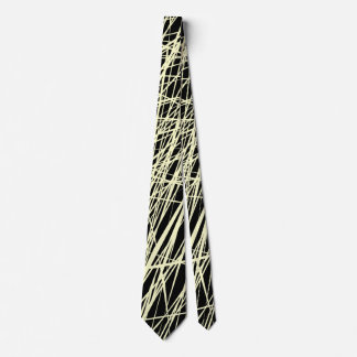 Corbata Líneas abstractas - Crema en negro