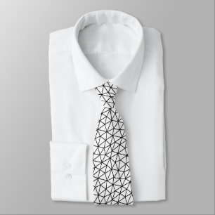 Corbata Líneas abstractas de moda en negro y blanco patrón