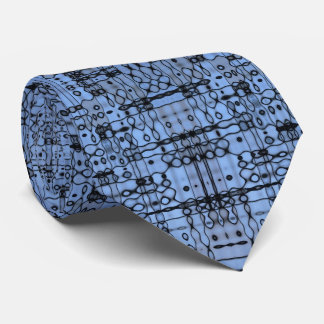 Corbata Líneas abstractas retro azul Cornflower