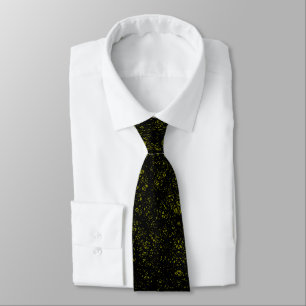 Corbata Líneas aleatorias - Negro con amarillo en negro