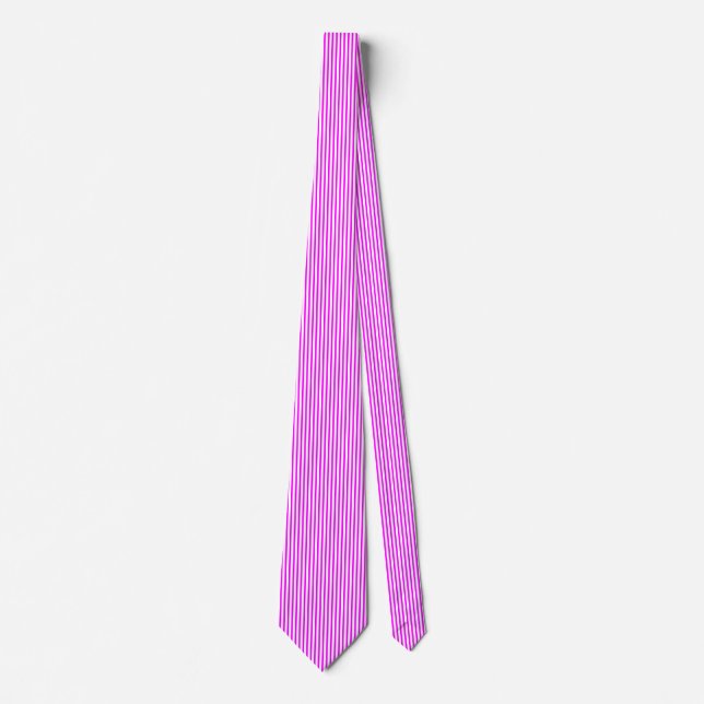 Corbata Líneas blancas estrechas con magenta (Anverso)