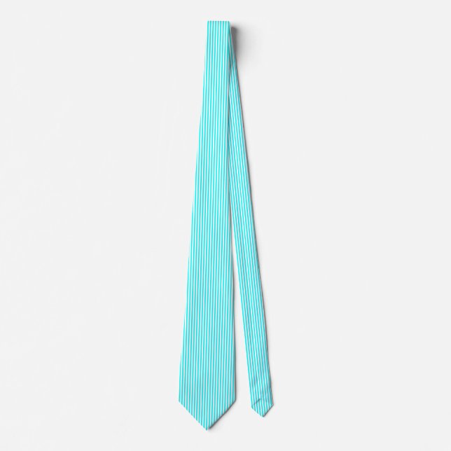 Corbata Líneas blancas rectas con azul cian (Anverso)