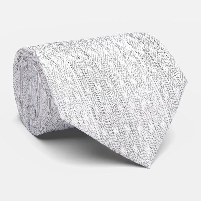 CORBATA LÍNEAS BLANCAS Y NEGRAS (Enrollado)