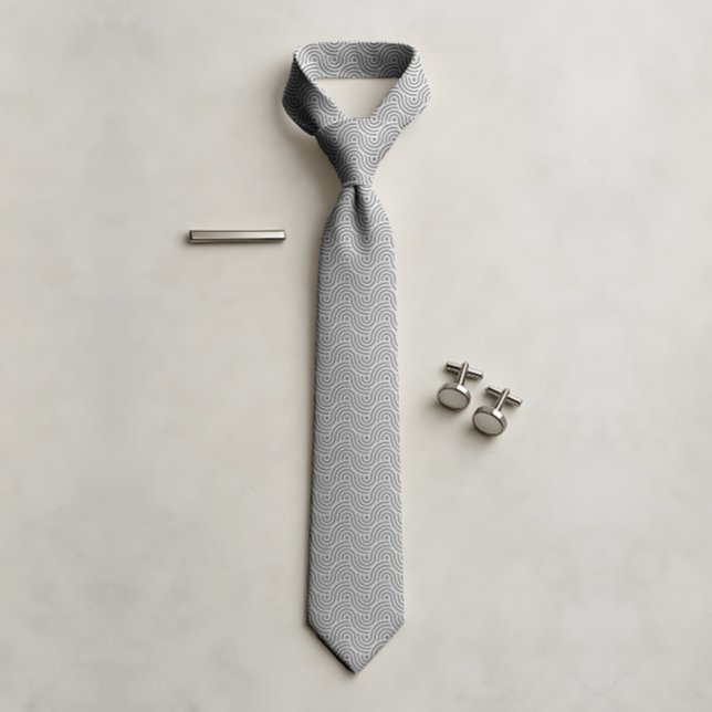 Corbata Líneas curvas onduladas geométricas modernas en ne (Subido por el creador)