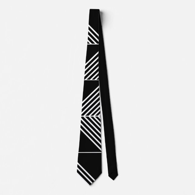 Corbata Líneas de Art Deco Negro (Anverso)
