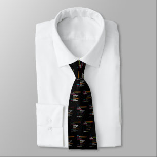 Corbata Líneas de código en modo oscuro para los amantes d