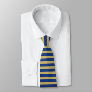 Corbata Líneas de color dorado azul minimalista personaliz