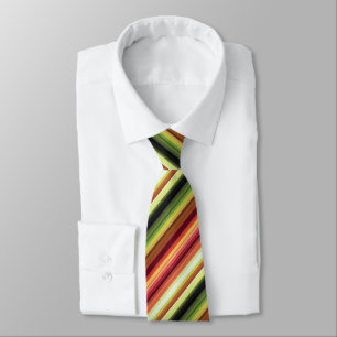 Corbata Líneas de colores otoñales