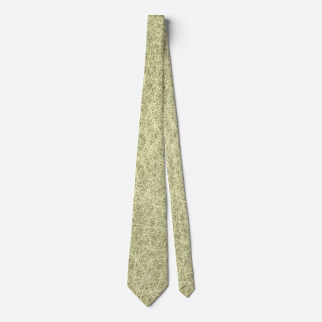 Corbata Líneas de escarcha - Crema en Khaki (Anverso)