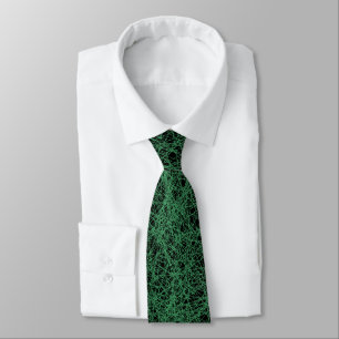 Corbata Líneas de escarcha - Verde del ejército sobre ne