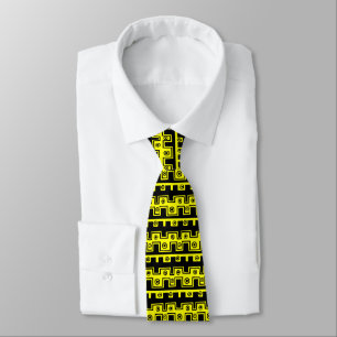Corbata Líneas decorativas - Amarillo (FFFF00)